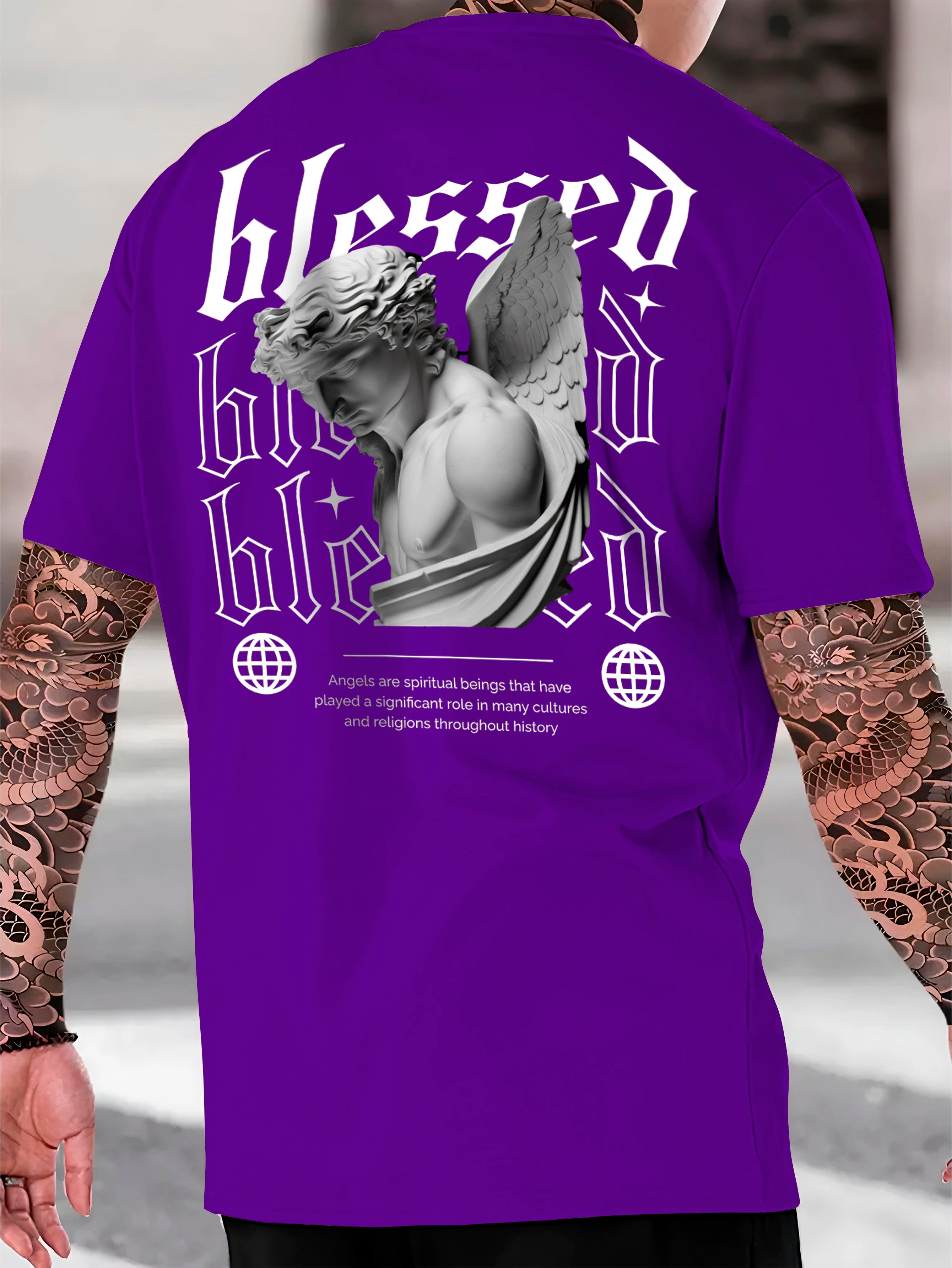 Streetwear Blessed Cotton Shirt Men's T-Shirt