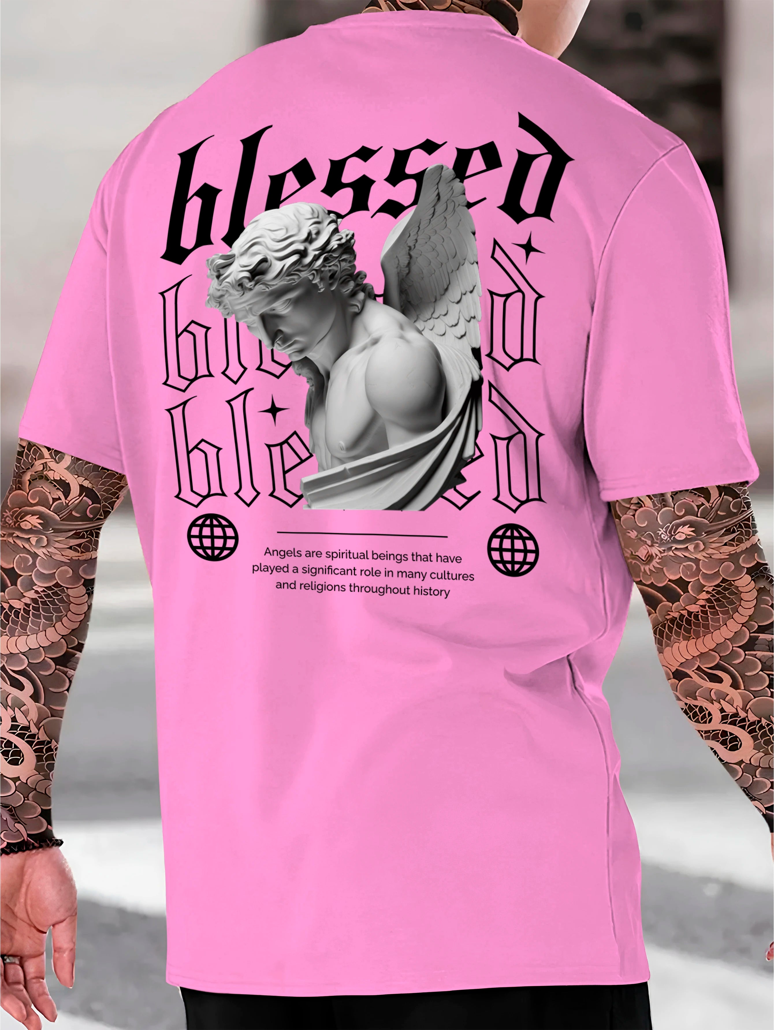 Streetwear Blessed Cotton Shirt Men's T-Shirt