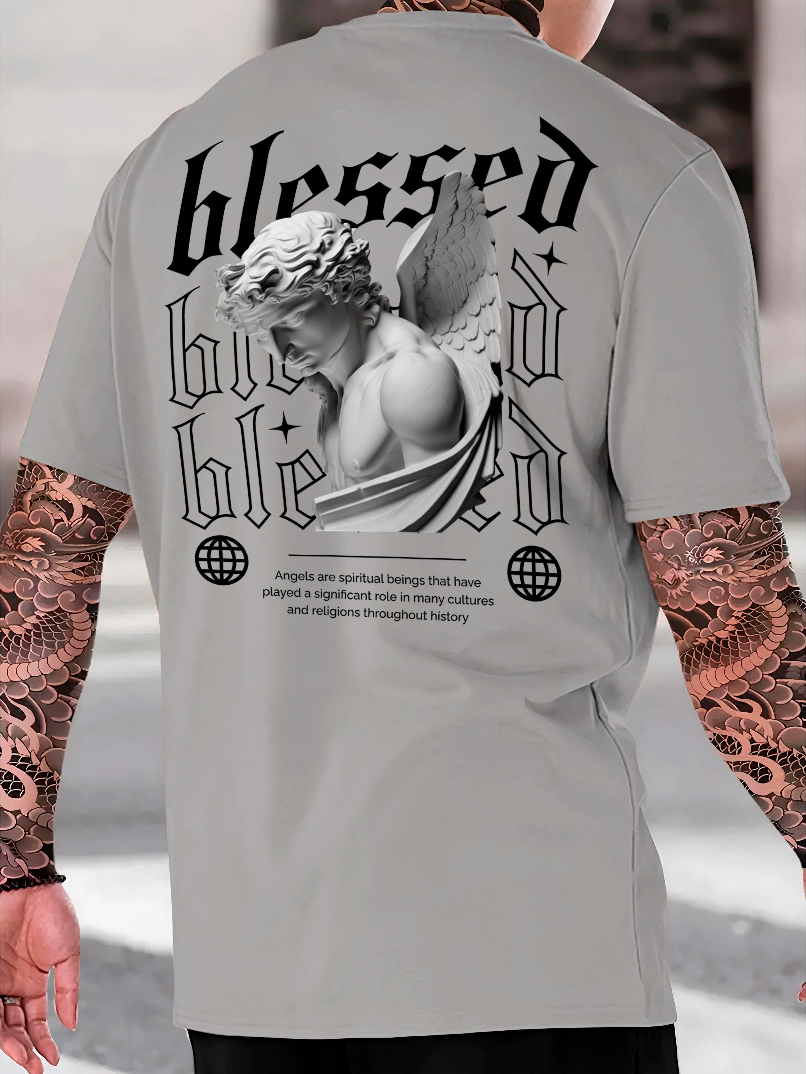 Streetwear Blessed Cotton Shirt Men's T-Shirt