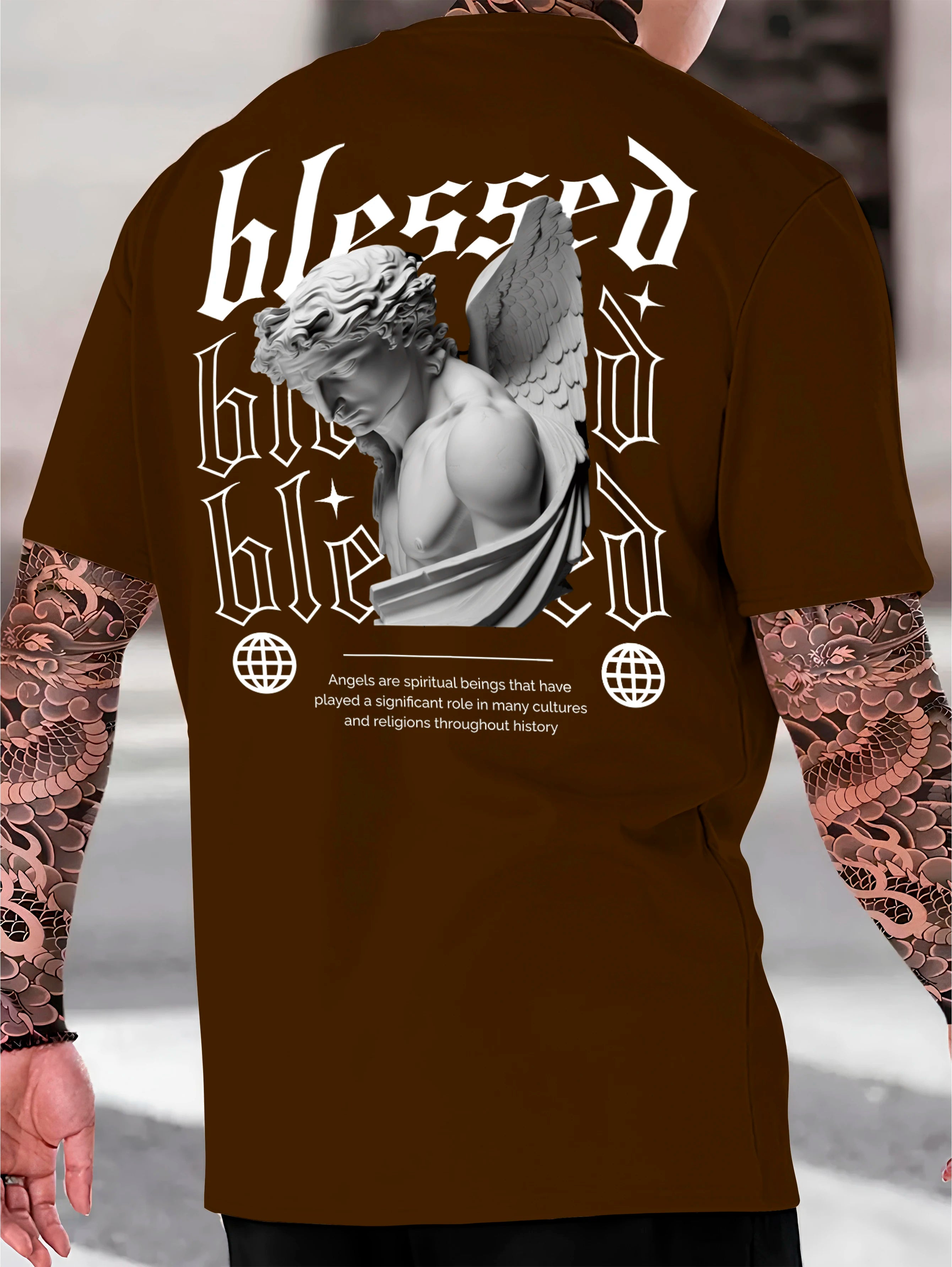 Streetwear Blessed Cotton Shirt Men's T-Shirt