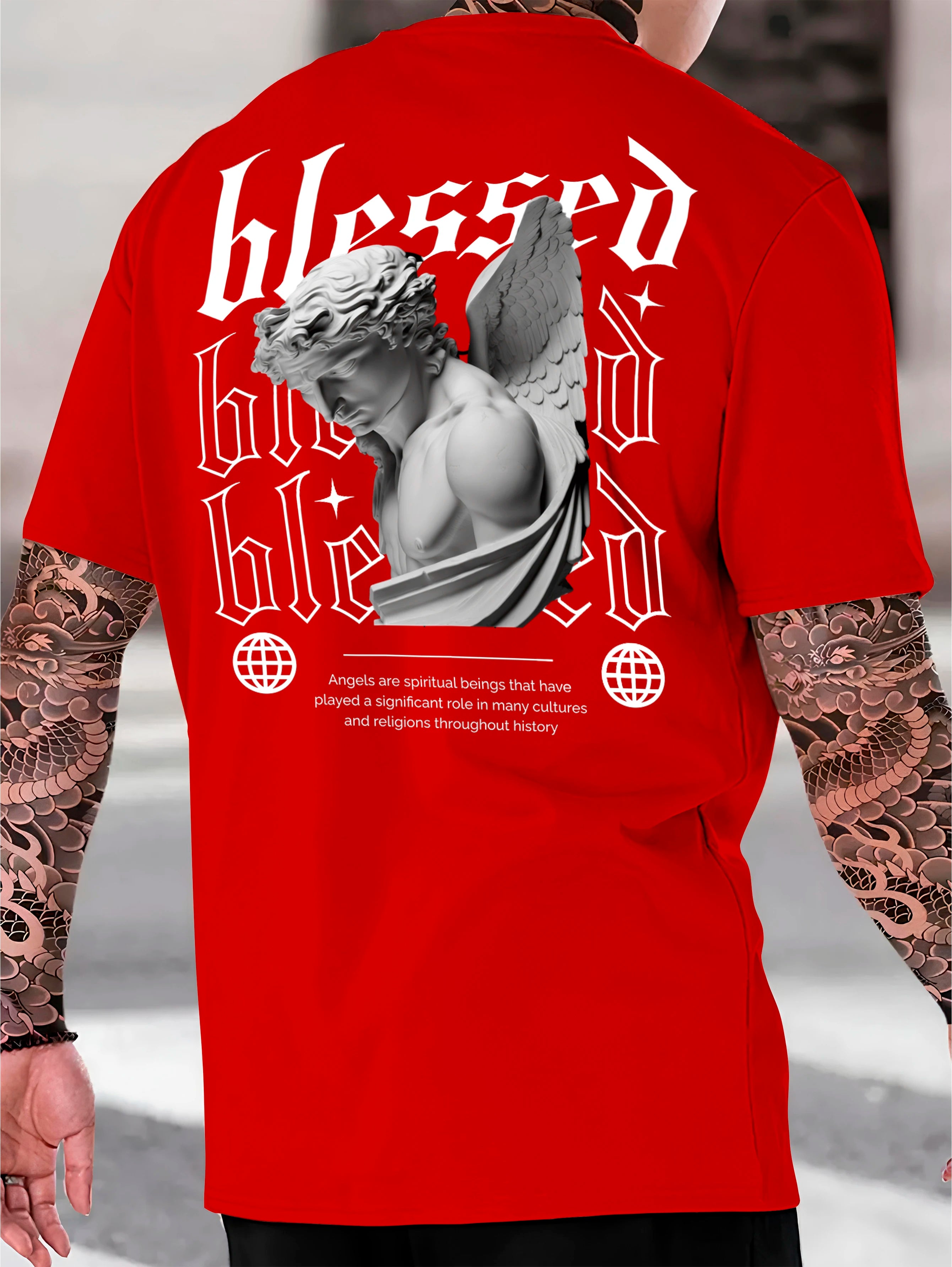 Streetwear Blessed Cotton Shirt Men's T-Shirt