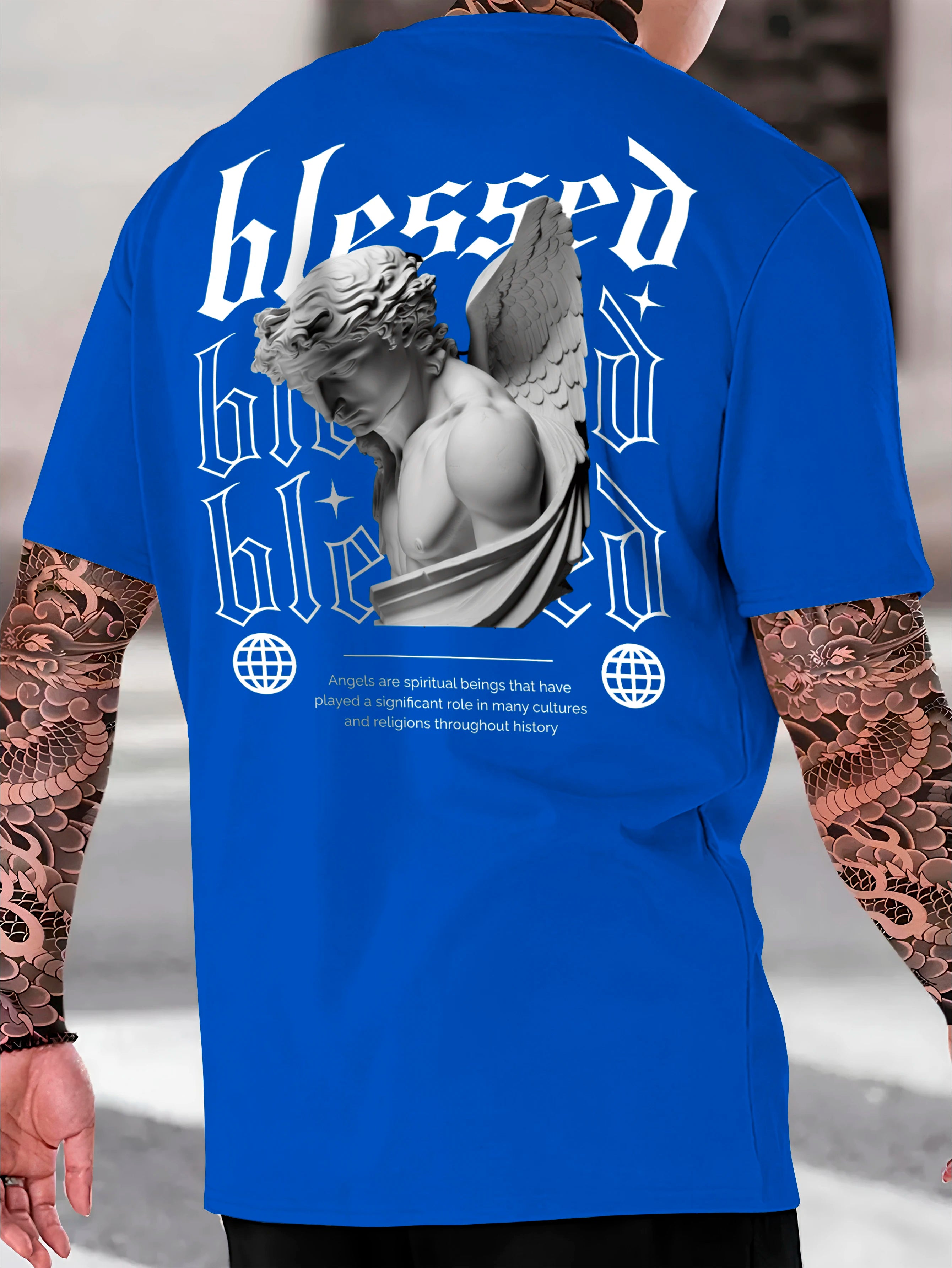 Streetwear Blessed Cotton Shirt Men's T-Shirt