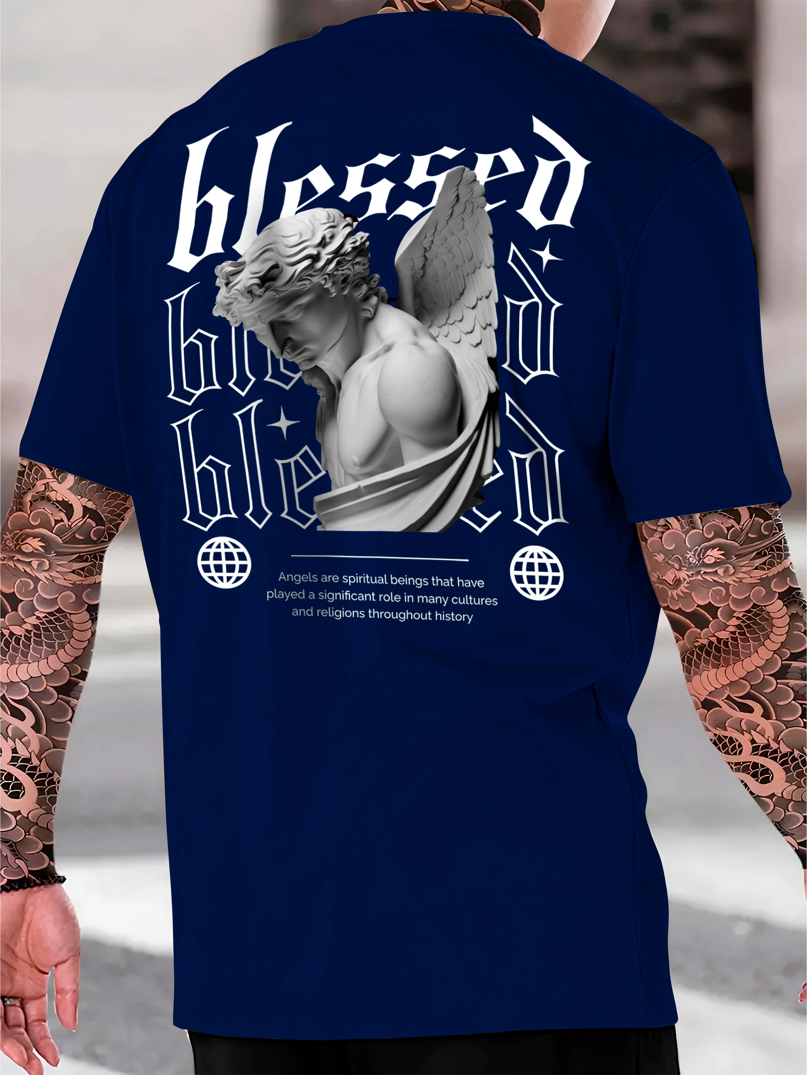 Streetwear Blessed Cotton Shirt Men's T-Shirt