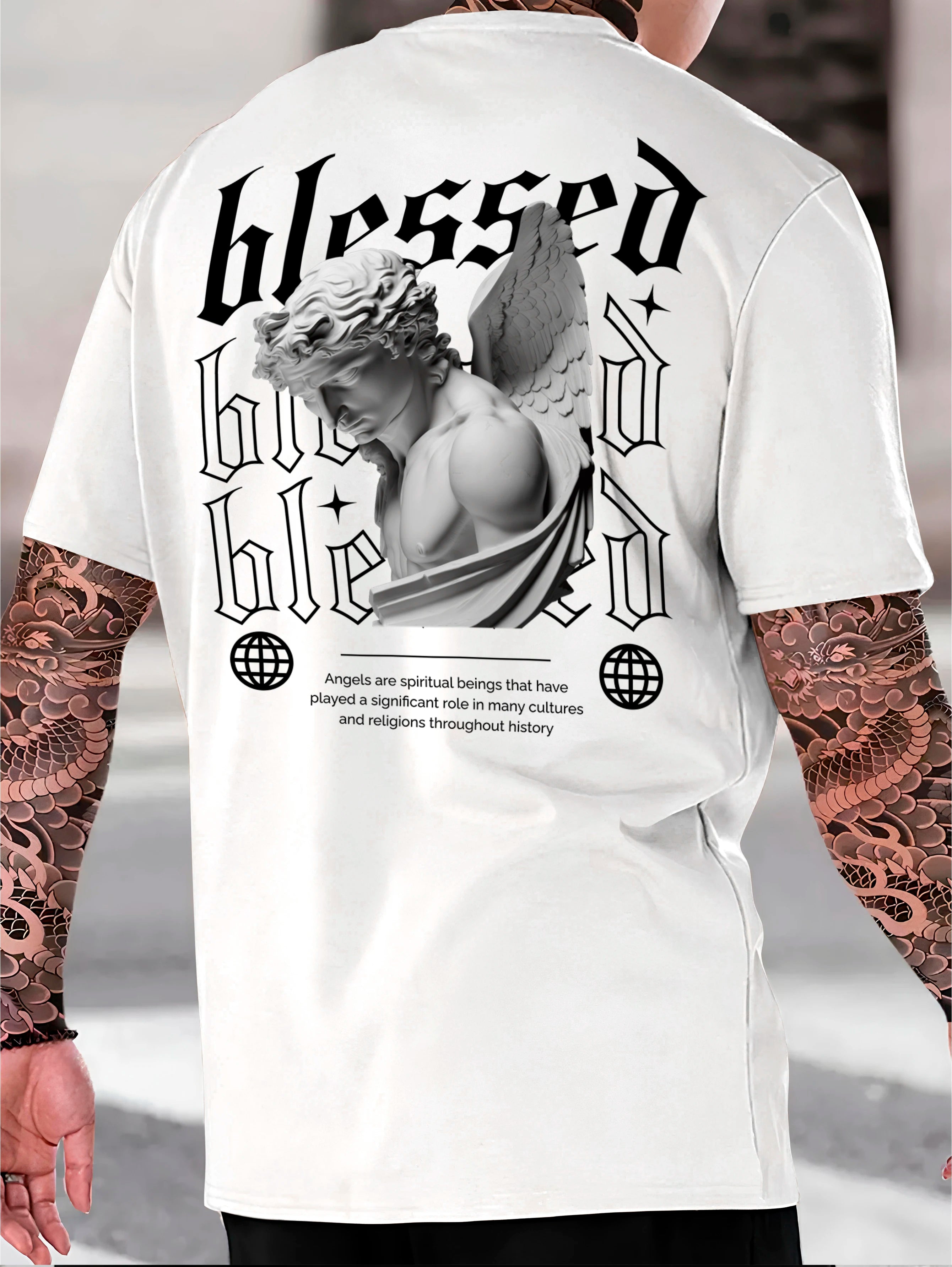 Streetwear Blessed Cotton Shirt Men's T-Shirt