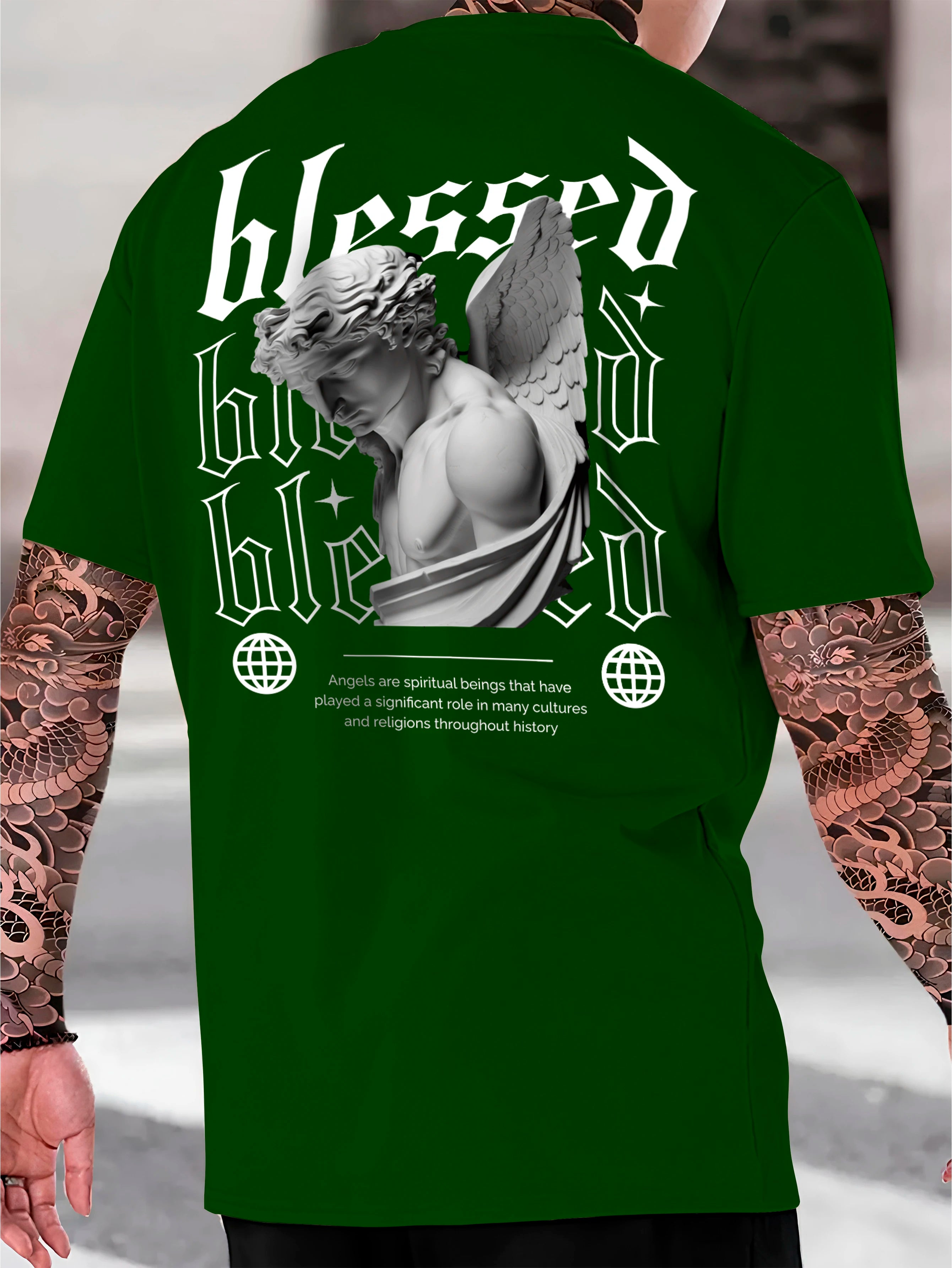 Streetwear Blessed Cotton Shirt Men's T-Shirt