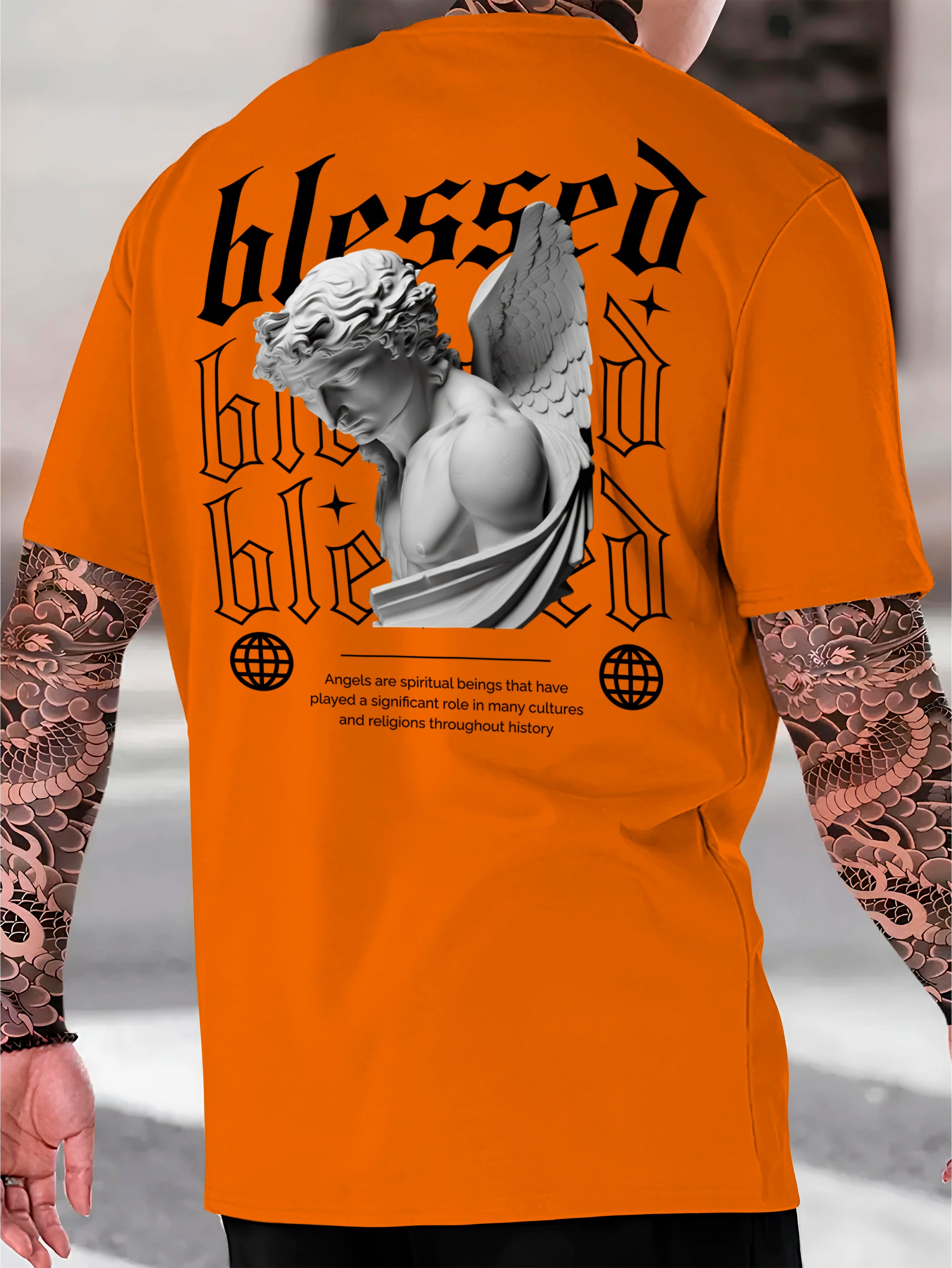 Streetwear Blessed Cotton Shirt Men's T-Shirt