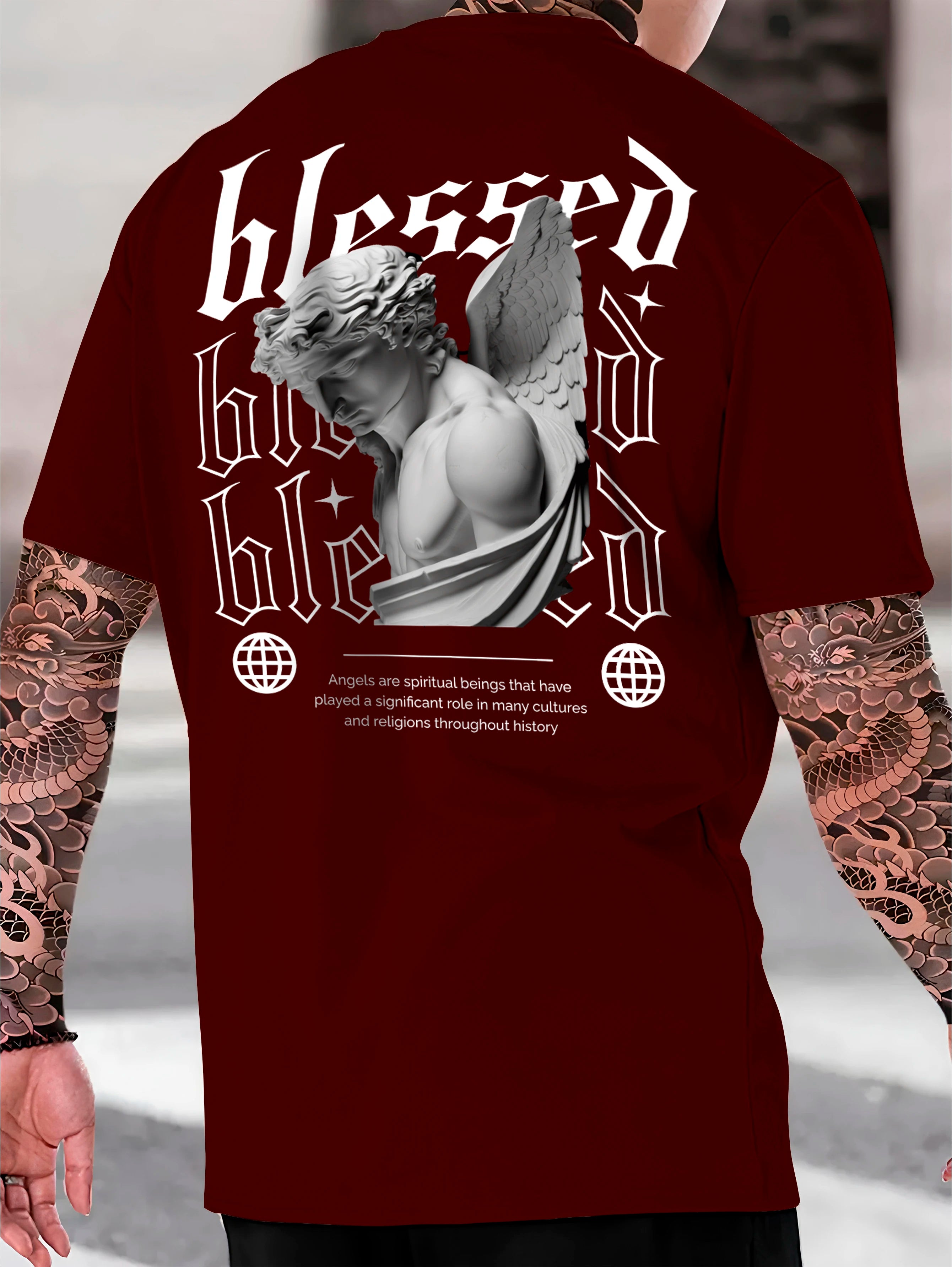 Streetwear Blessed Cotton Shirt Men's T-Shirt