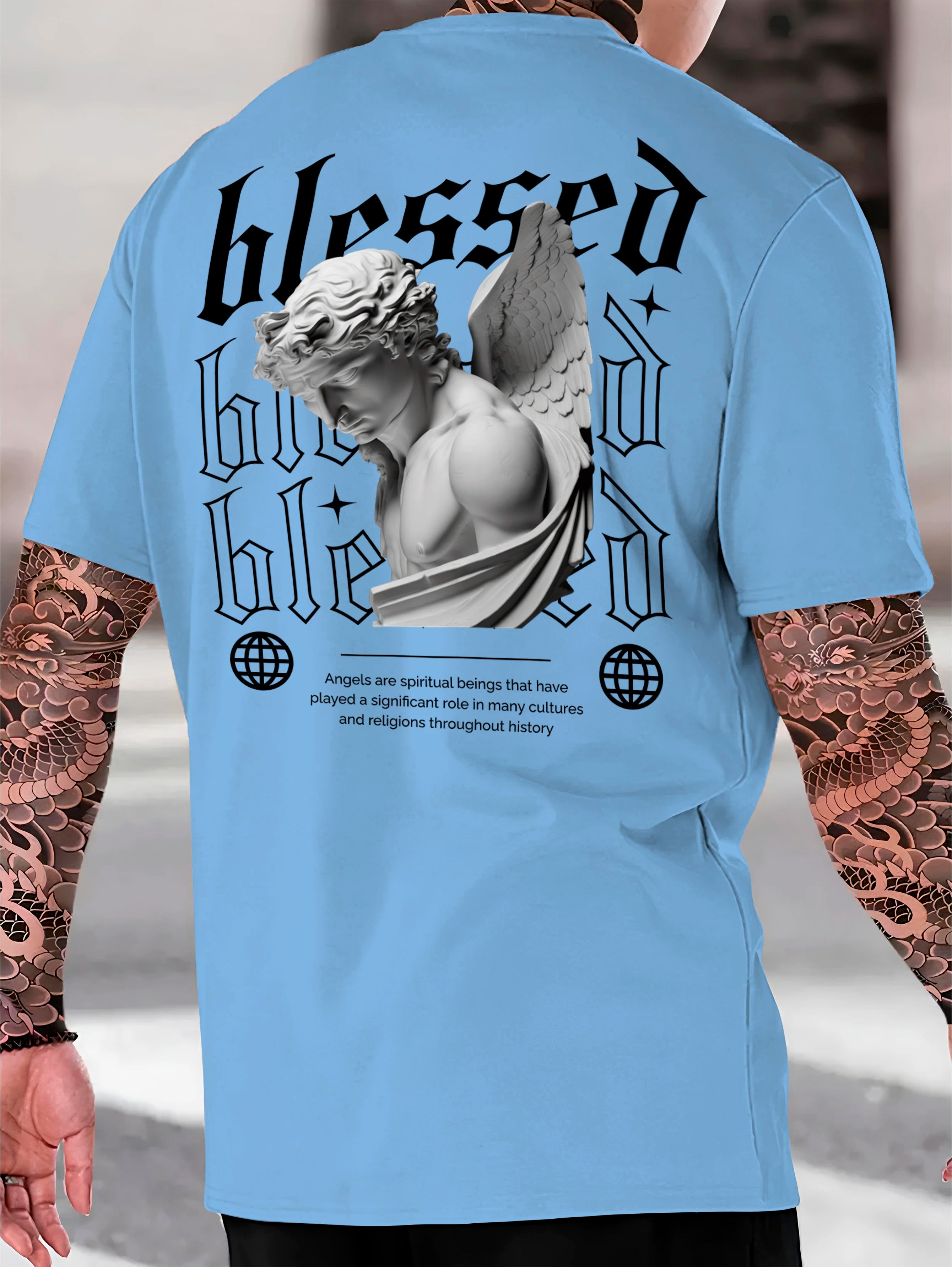 Streetwear Blessed Cotton Shirt Men's T-Shirt