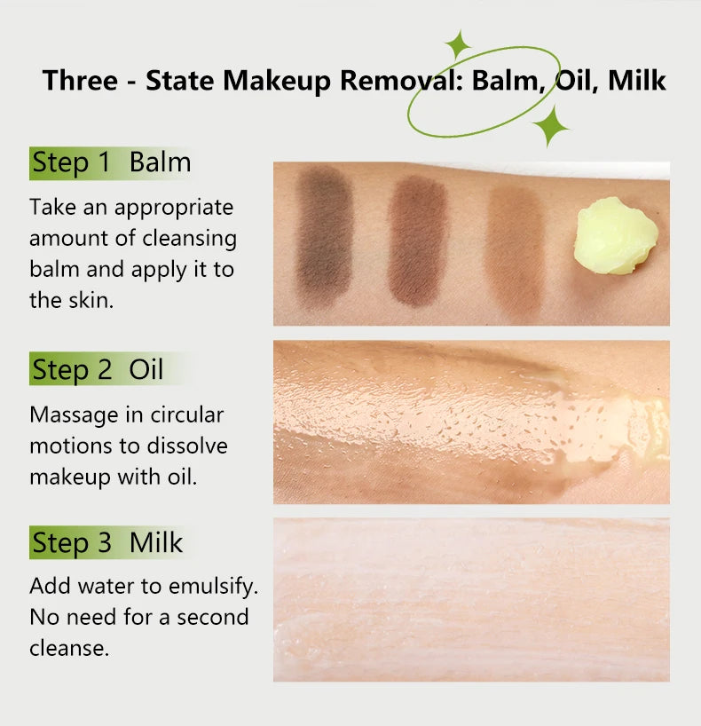 Avocado Makeup Remover Cream for Women's Gentle Cleaning Eye and Lip Makeup Remover Oil Nourishing and Unloading in One