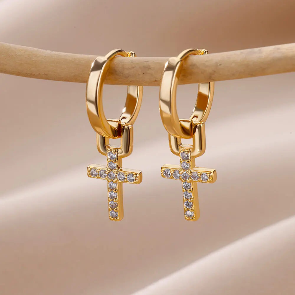 boucles d'oreilles La Croix de Christ