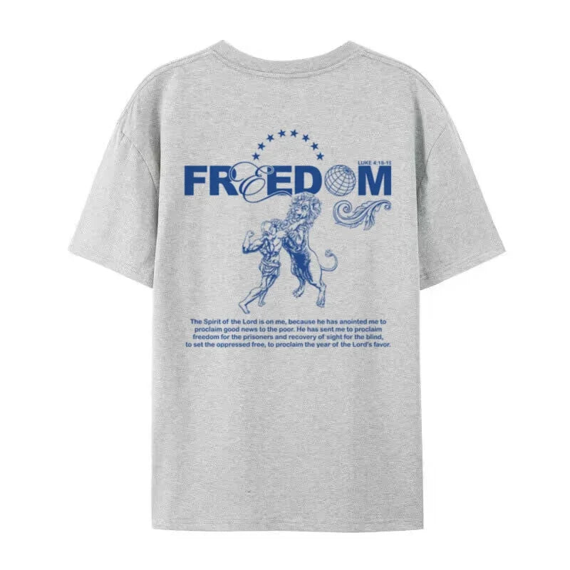 Jesus Faith Graphic Tees Unisex Women Men Back Print Retro Bible Verse T Shirt Loose Fashion Streetwear Christian Tops Religious