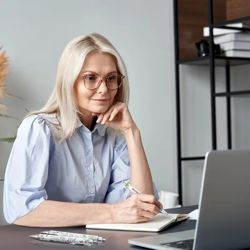 10-pack Christian pens, women's religious ink pens, inspirational quotes, biblical verses, ballpoint pens