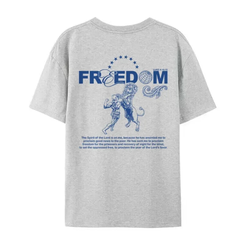 Jesus Faith Graphic Tees Unisex Women Men Back Print Retro Bible Verse T Shirt Loose Fashion Streetwear Christian Tops Religious