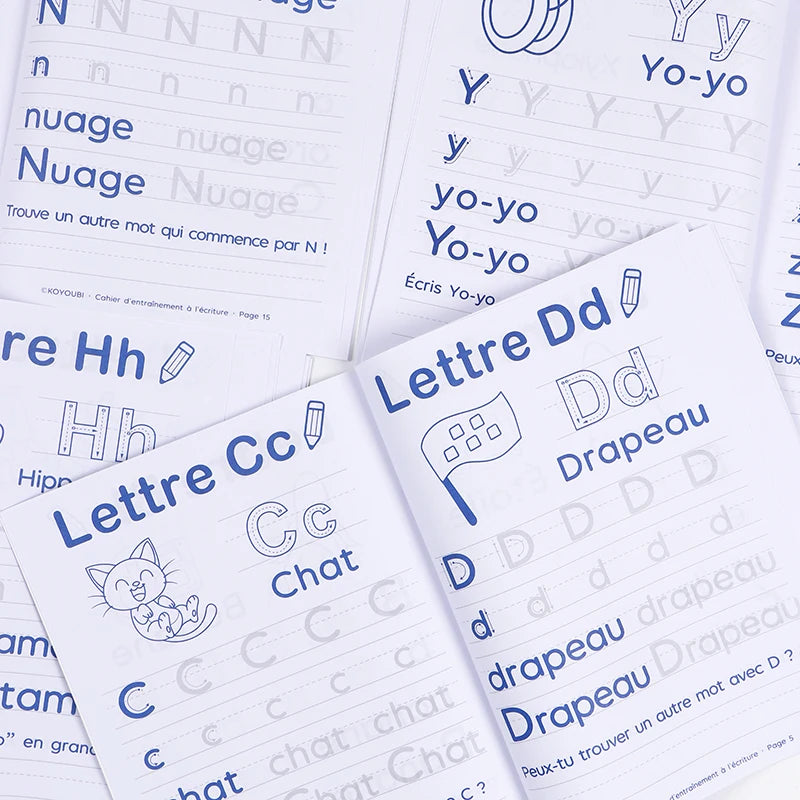 Livre d’Écriture Français pour Enfants – Cahier Éducatif de 32 Pages pour Apprendre en S’amusant et S’éloigner des Écrans