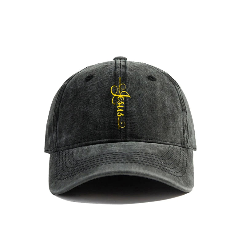 Casquette Chrétienne Jésus sur la Croix – Casquette Baseball Vintage Ajustable en Coton pour Homme & Femme