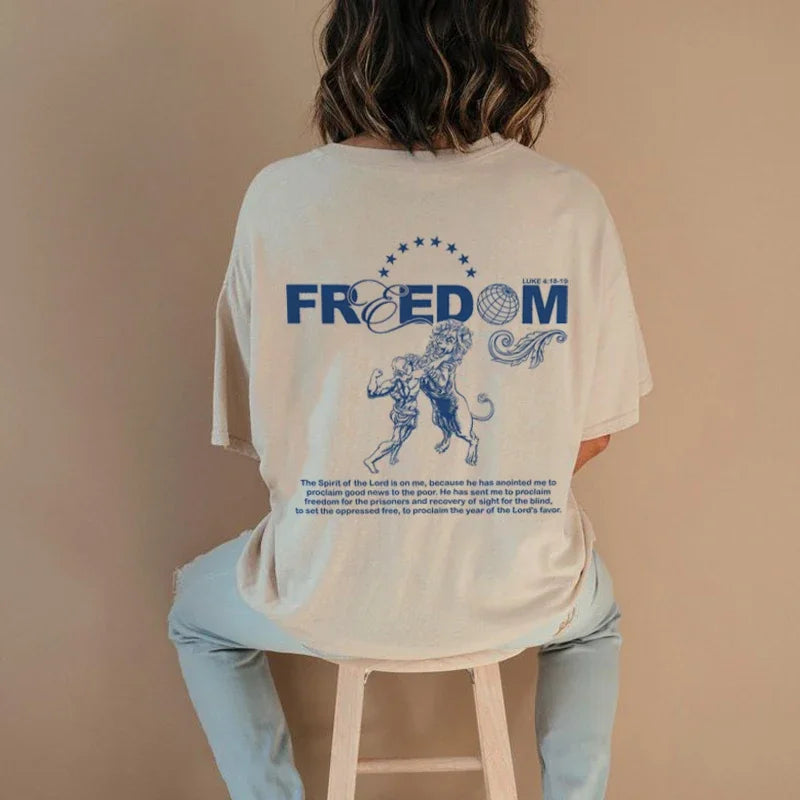 Jesus Faith Graphic Tees Unisex Women Men Back Print Retro Bible Verse T Shirt Loose Fashion Streetwear Christian Tops Religious