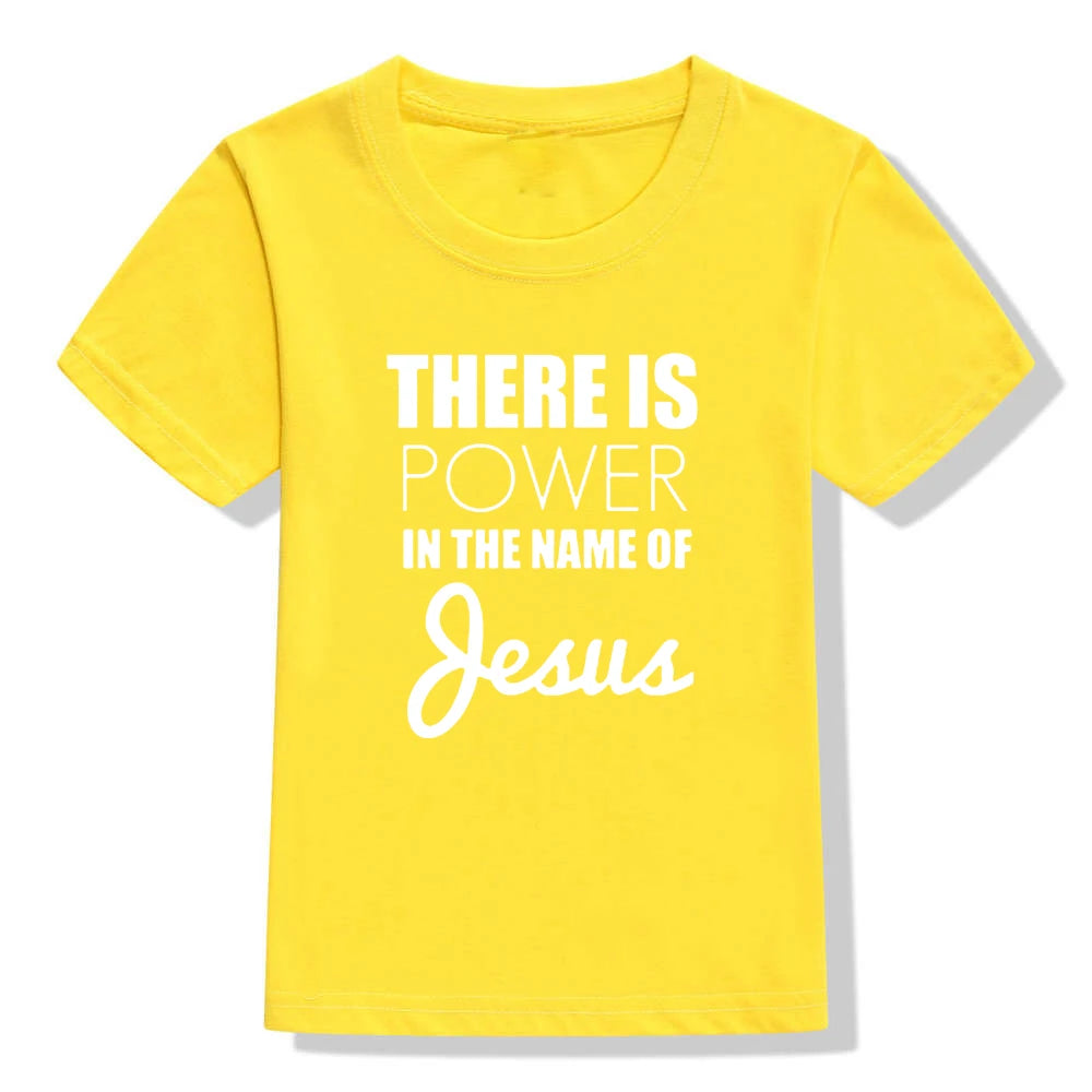 There Is Power In The Name of Jesus Kids Girls Boys Short Sleeve T-shirt Shirt Children Summer Clothing Tops Clothes Casual Tees