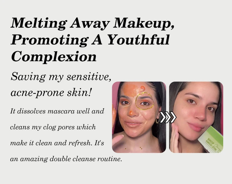 Avocado Makeup Remover Cream for Women's Gentle Cleaning Eye and Lip Makeup Remover Oil Nourishing and Unloading in One