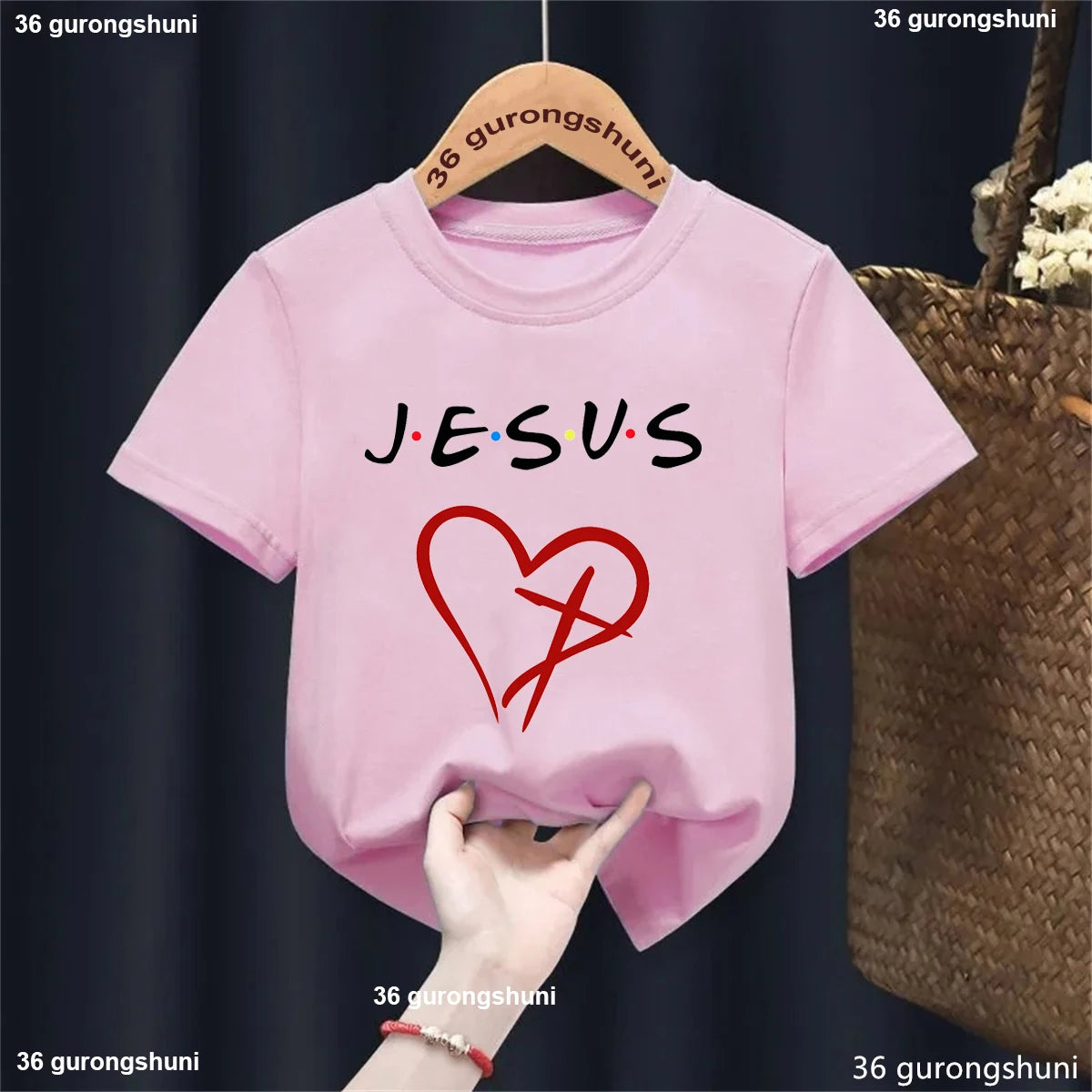 New Fashion Hot Sale Love Jesus Graphic Print T-Shirt Boys Girls Gift Tshirt Kids Clothes Flowers Tshirt Tee Harajuku Tops