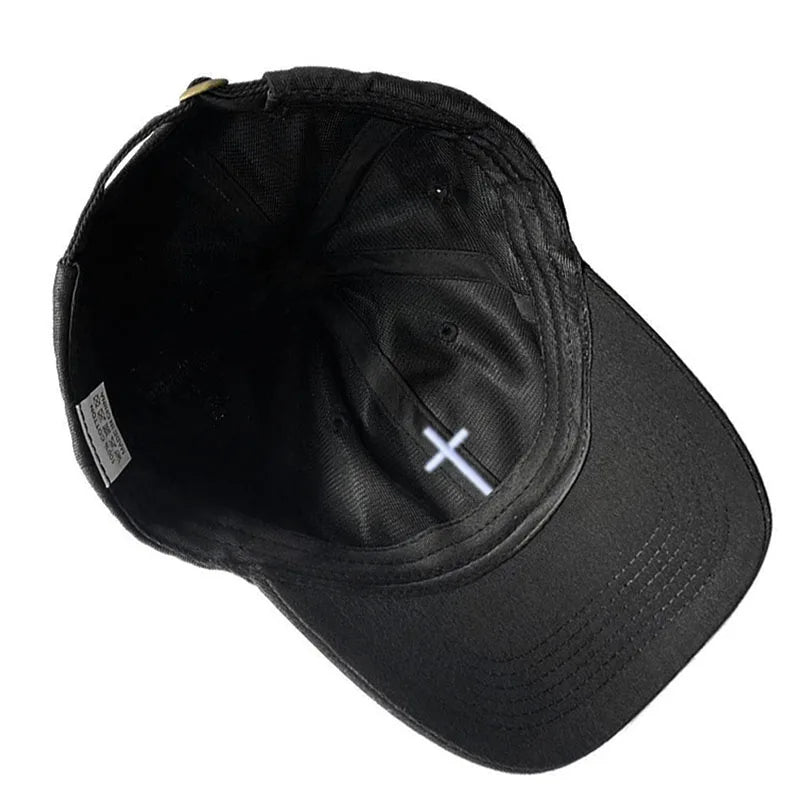 Casquette Baseball Croix Brodée – Casquette Vintage Ajustable en Coton pour Homme & Femme