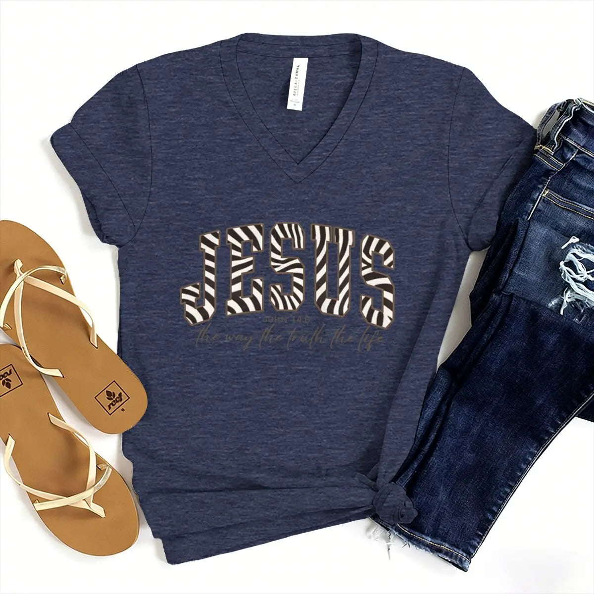 Trendy Faith Shirt Christian Jesus T-shirt Bible Verse Print Tshirt Jesus Loves You Shirt The Way The Truth The Life Top