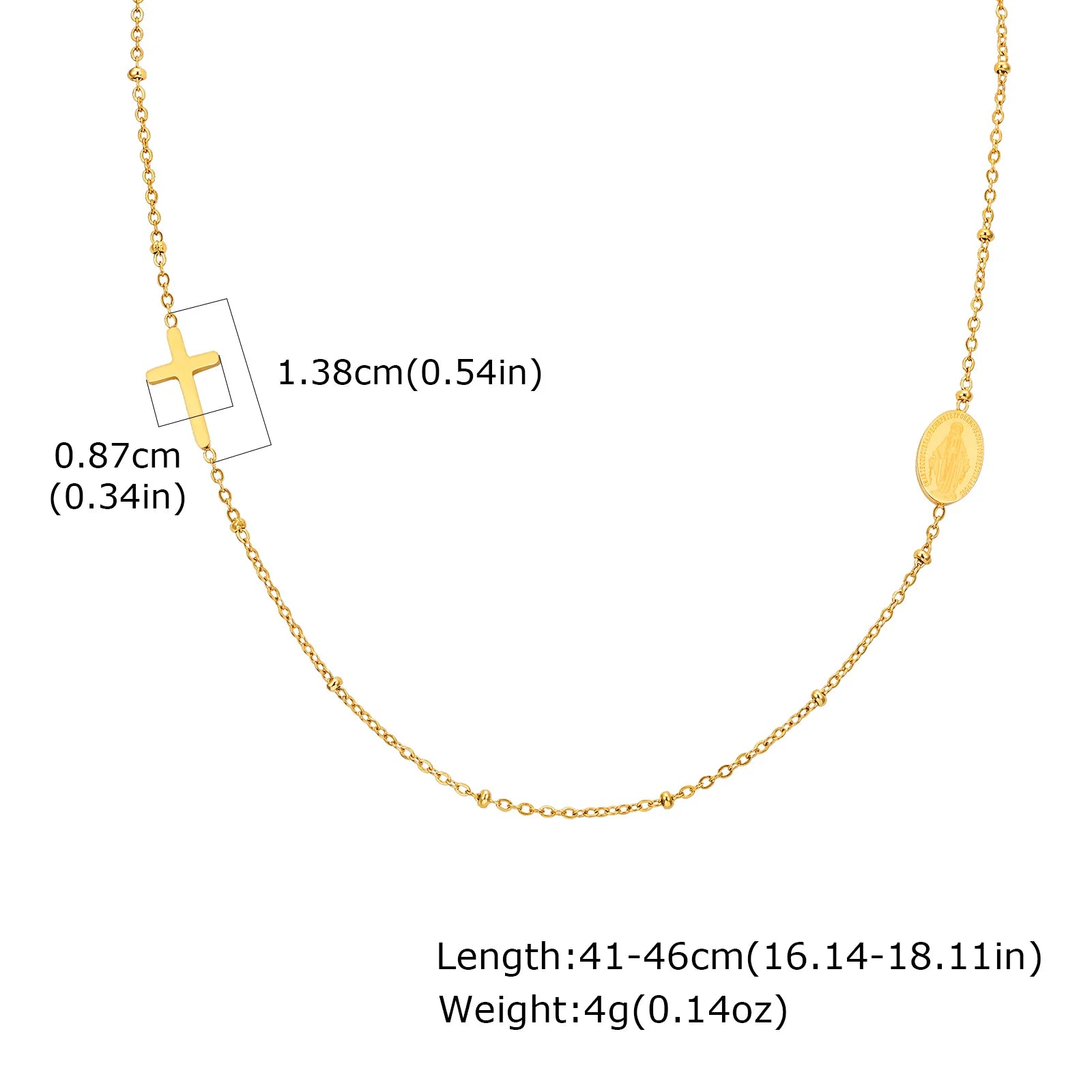 Christian  Cross Necklace For Women Stainless Steel Jewelry Saint Benedict Chain Lady Girlfriend Valentine's Day Gift