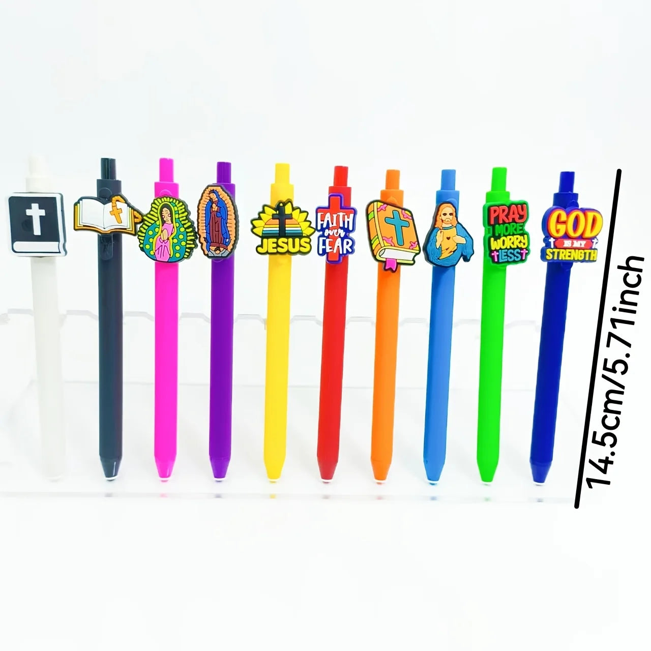 10PCS Jesus series ballpoint pens, religious writing gender-neutral pens, random styles of stationery gifts
