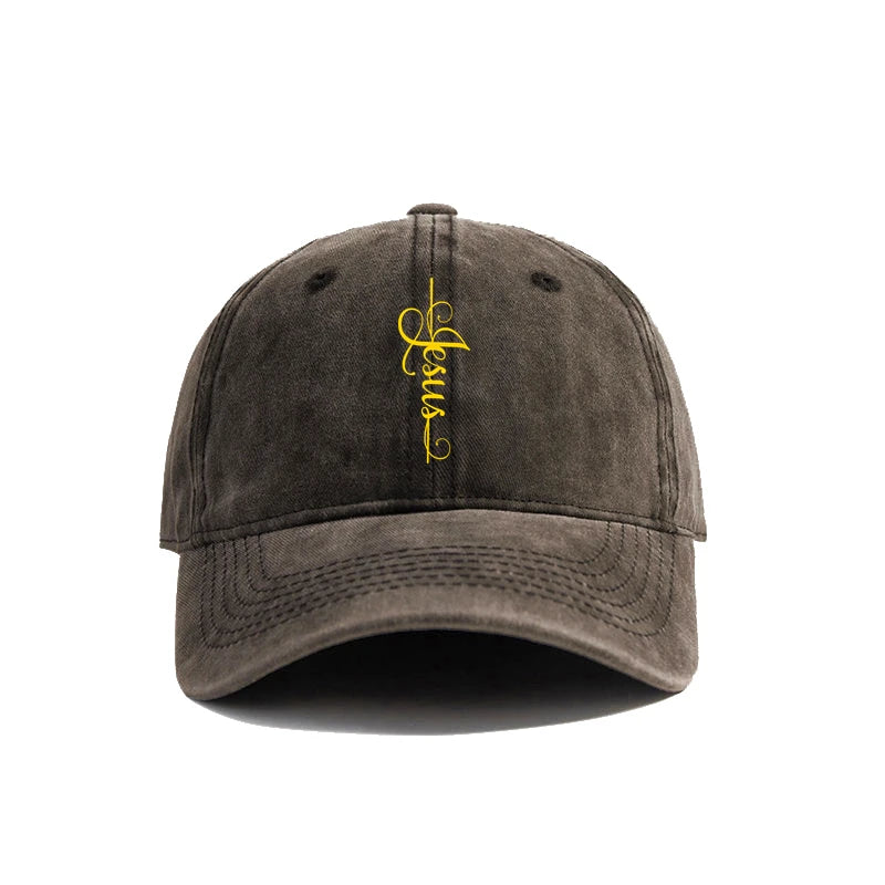 Casquette Chrétienne Jésus sur la Croix – Casquette Baseball Vintage Ajustable en Coton pour Homme & Femme