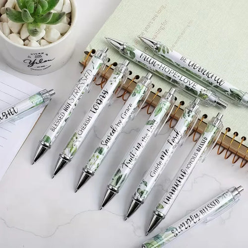 10-pack Christian pens, women's religious ink pens, inspirational quotes, biblical verses, ballpoint pens