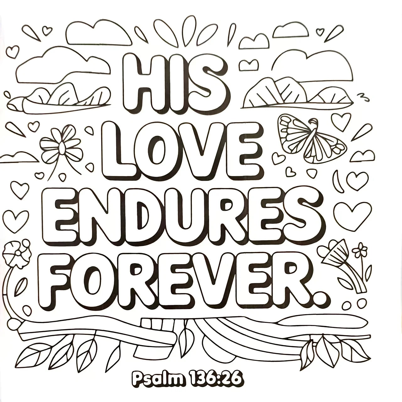 24 page deluxe adult color book - Bible scripture theme, vivid watercolor design, with a "Bible Scripture Color Book" cover