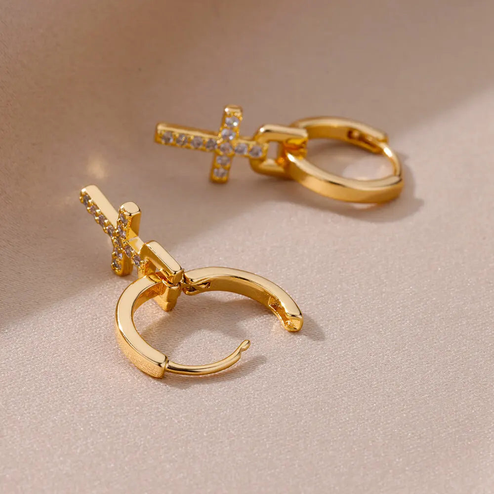 boucles d'oreilles La Croix de Christ