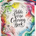 24 page deluxe adult color book - Bible scripture theme, vivid watercolor design, with a "Bible Scripture Color Book" cover
