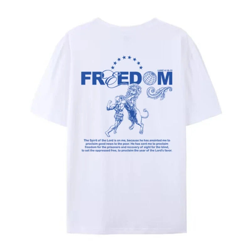 Jesus Faith Graphic Tees Unisex Women Men Back Print Retro Bible Verse T Shirt Loose Fashion Streetwear Christian Tops Religious