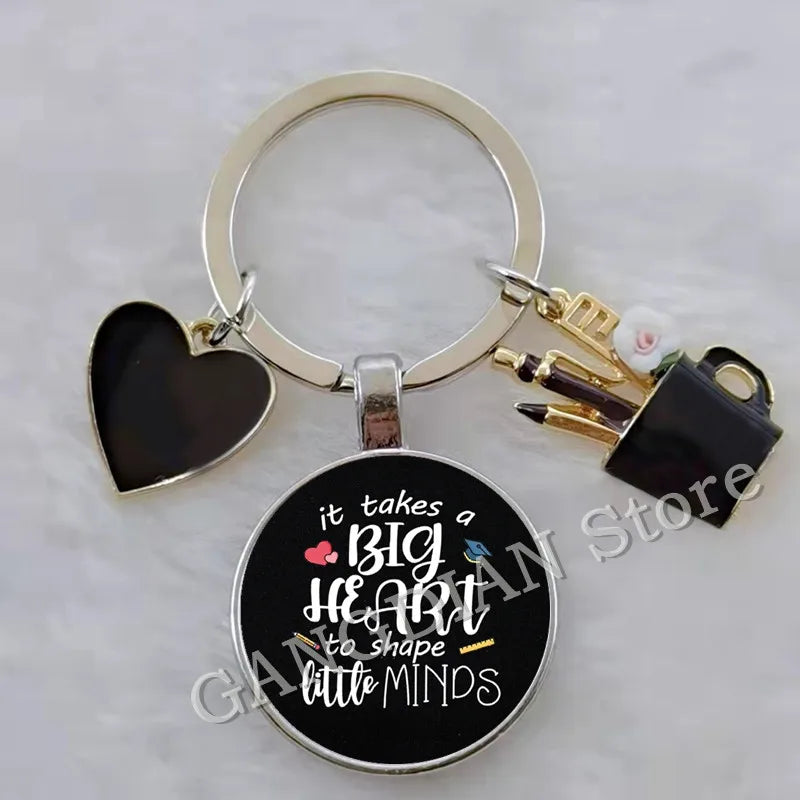 Blessed Teacher, DIY Teacher's Day Gift Keychain Thank You Teacher, Enamel Pen Holder Love Charm Bag Keychain Souvenir