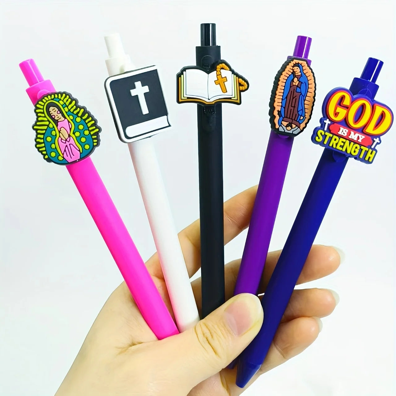 10PCS Jesus series ballpoint pens, religious writing gender-neutral pens, random styles of stationery gifts