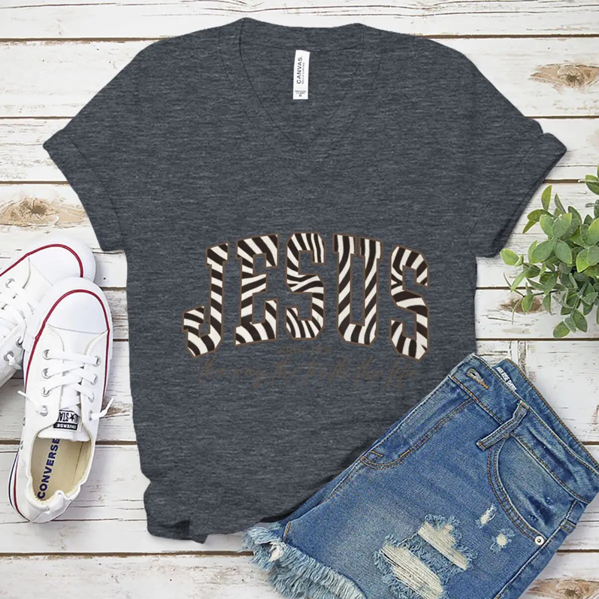 Trendy Faith Shirt Christian Jesus T-shirt Bible Verse Print Tshirt Jesus Loves You Shirt The Way The Truth The Life Top