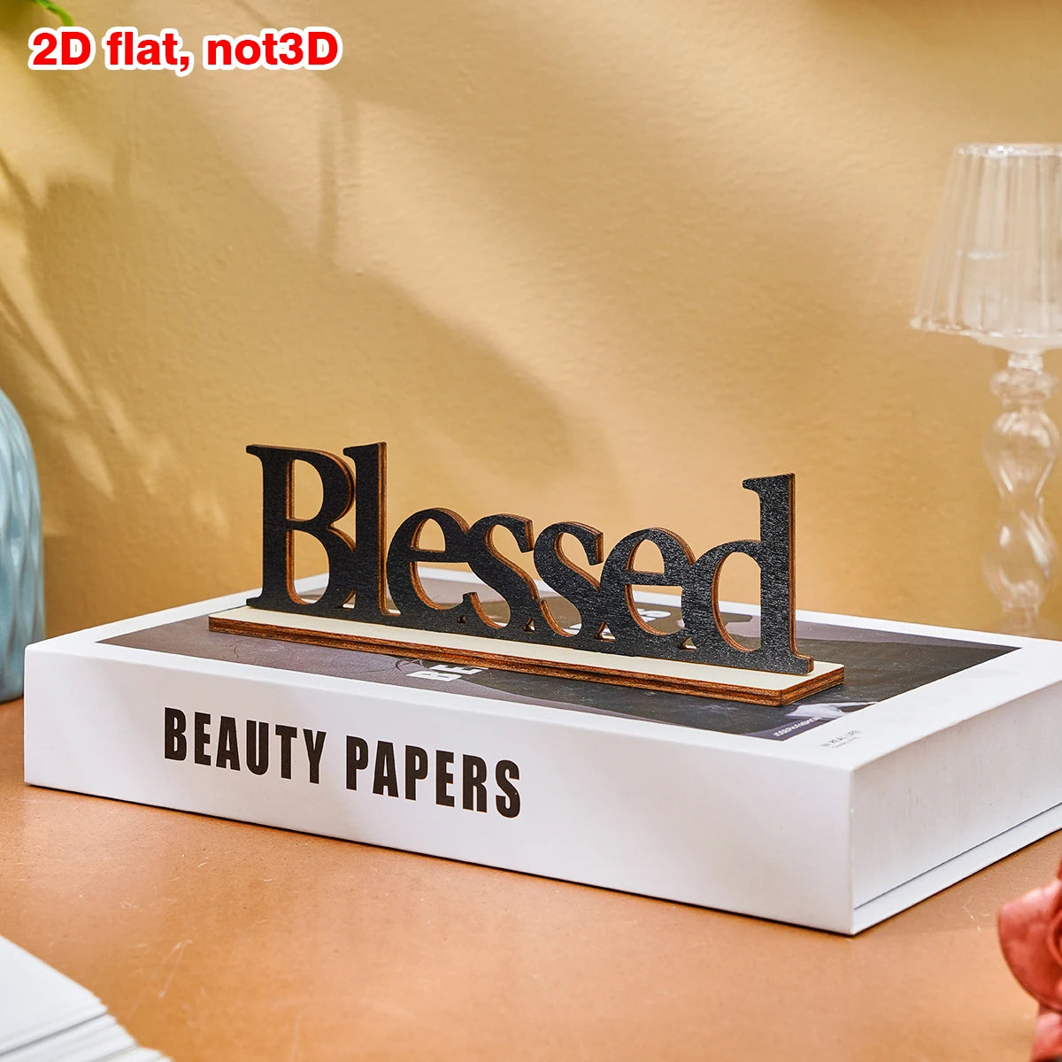 1PC creative blessed letter wooden decorative ornaments, suitable for festive wedding anniversary party decorative ornaments