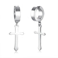 Stainless Steel Earring with Cross Charm for Guys Men's Jewelry