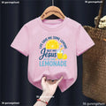 New Arriving Kids Tshirt Jesus and Lemonade Graphic Printed T-shirt Girls Fashion Clothes Casual Summer Short Sleeve Tshirt Tops