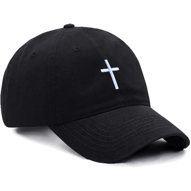 Casquette Baseball Croix Brodée – Casquette Vintage Ajustable en Coton pour Homme & Femme