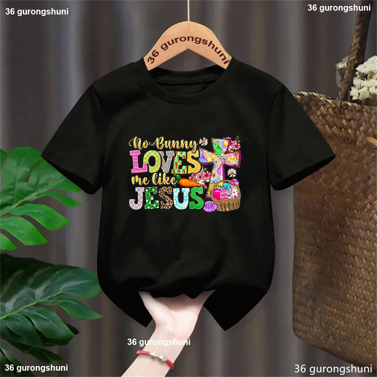 No Bunny Loves Me Like Jesus ,Jesus Easter Tshirt kids,Christian Easter T-Shirt, Kids Easter, Cute Easter Girls Tshirt Tops