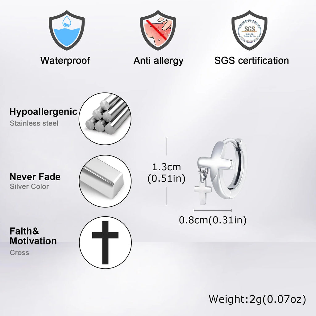 Christ's  Cross Earrings for Men