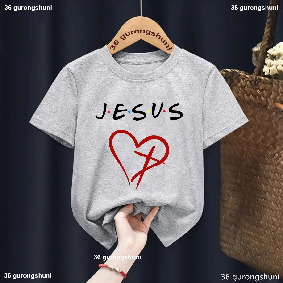 New Fashion Hot Sale Love Jesus Graphic Print T-Shirt Boys Girls Gift Tshirt Kids Clothes Flowers Tshirt Tee Harajuku Tops