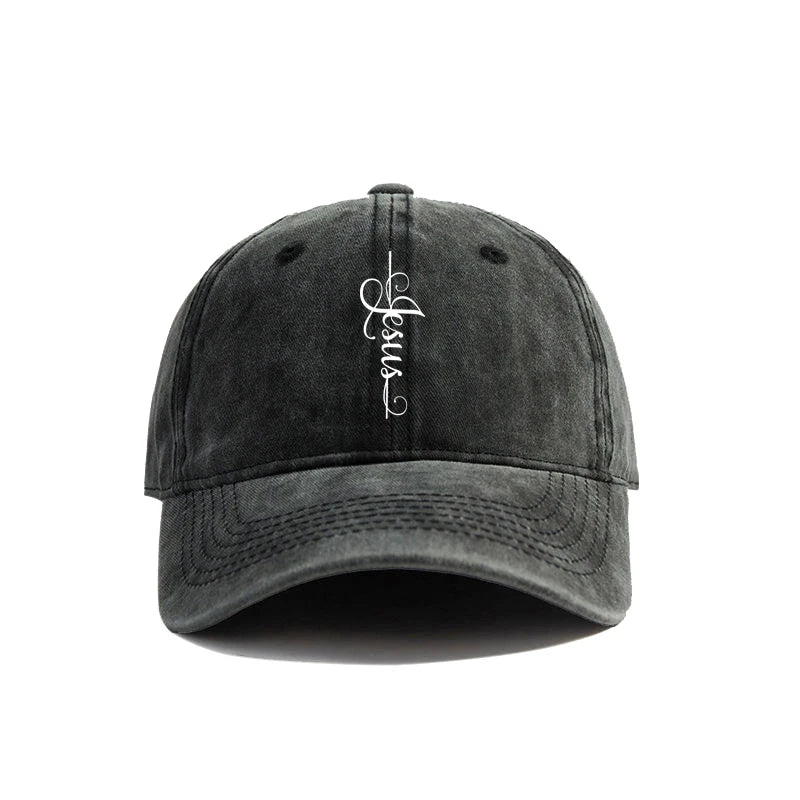 Casquette Chrétienne Jésus sur la Croix – Casquette Baseball Vintage Ajustable en Coton pour Homme & Femme