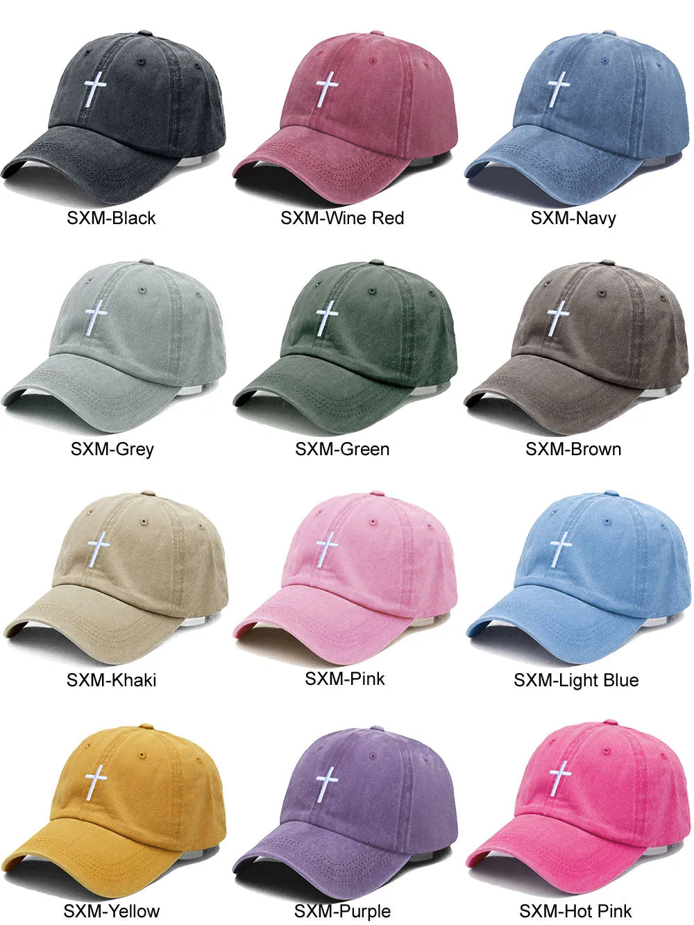 Casquette Baseball Croix Brodée – Casquette Vintage Ajustable en Coton pour Homme & Femme