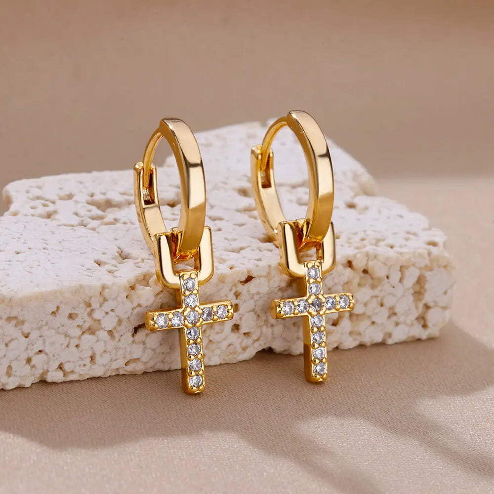 boucles d'oreilles La Croix de Christ