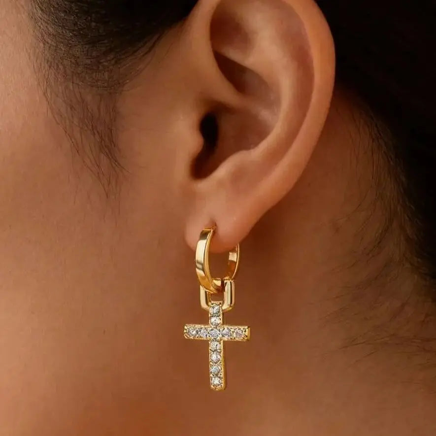 boucles d'oreilles La Croix de Christ