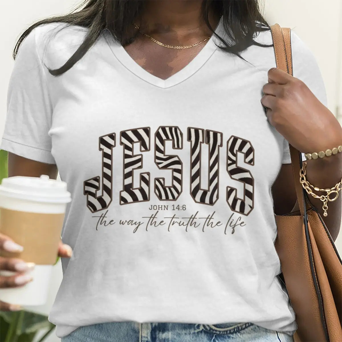 Trendy Faith Shirt Christian Jesus T-shirt Bible Verse Print Tshirt Jesus Loves You Shirt The Way The Truth The Life Top