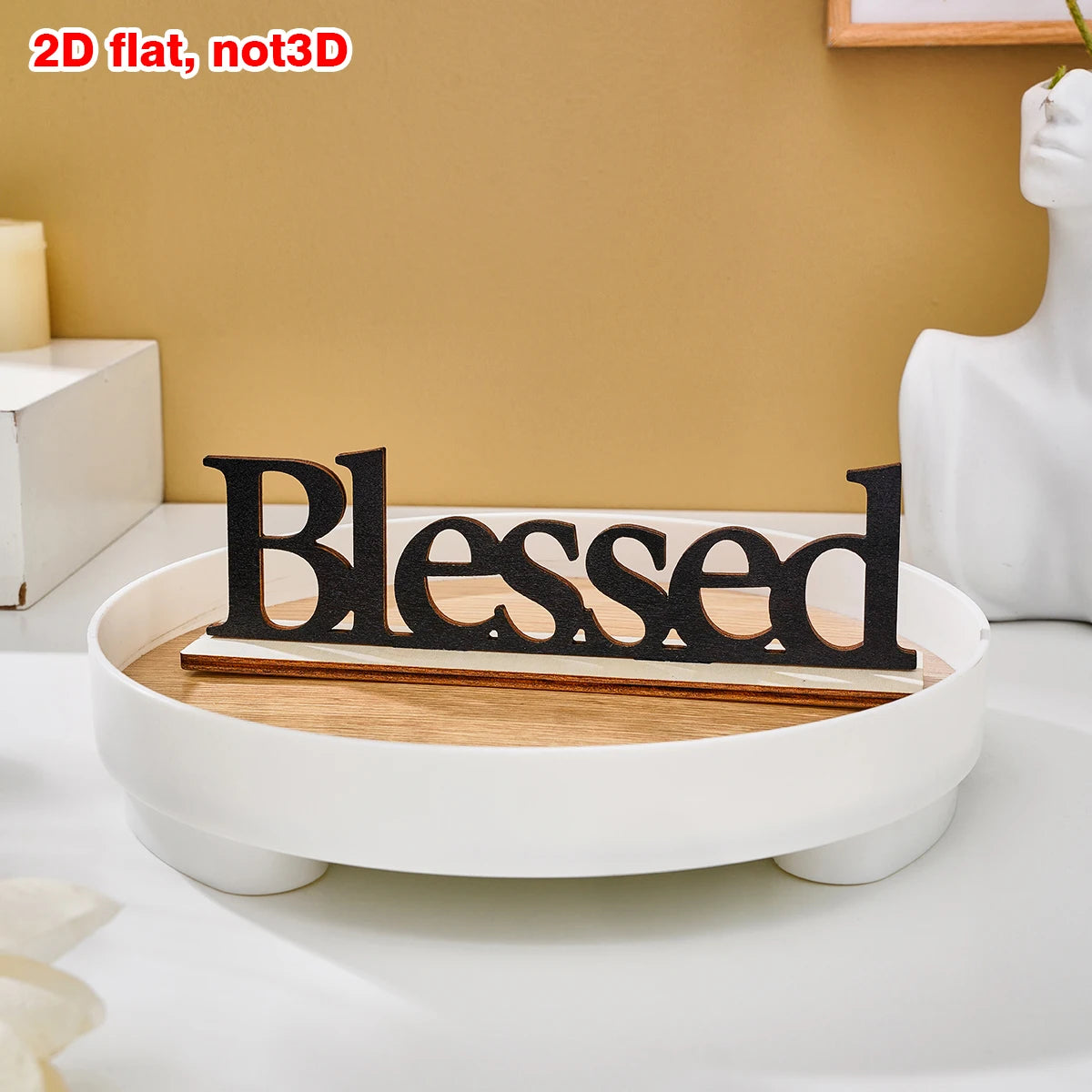 1PC creative blessed letter wooden decorative ornaments, suitable for festive wedding anniversary party decorative ornaments