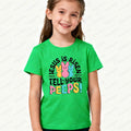 Jesus Is Risen Tell Your Peeps Easter Shirt Kids Christian Easter Tee MATT. 28:5-6 Easter T-Shirt Boys and Girls Casual Tops